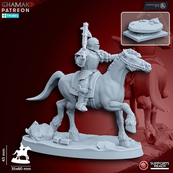 Mounted Pistoliers/Handgunners (5 Units), resin miniature, 28mm heroic scale unpainted resin, view 8