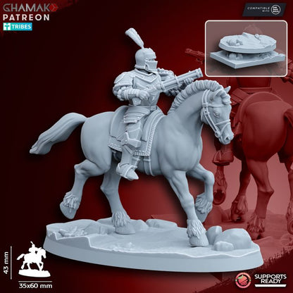 Mounted Pistoliers/Handgunners (5 Units), resin miniature, 28mm heroic scale unpainted resin, view 9