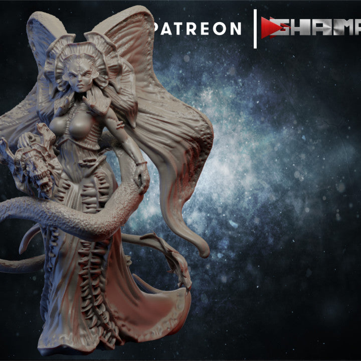 Queen of Mushrooms, resin miniature, 28mm heroic scale unpainted resin