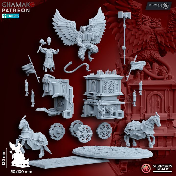 War Altar of Grimwald, resin miniature, 28mm heroic scale unpainted resin, view 5
