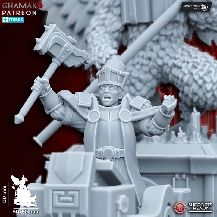 War Altar of Grimwald, resin miniature, 28mm heroic scale unpainted resin, view 6