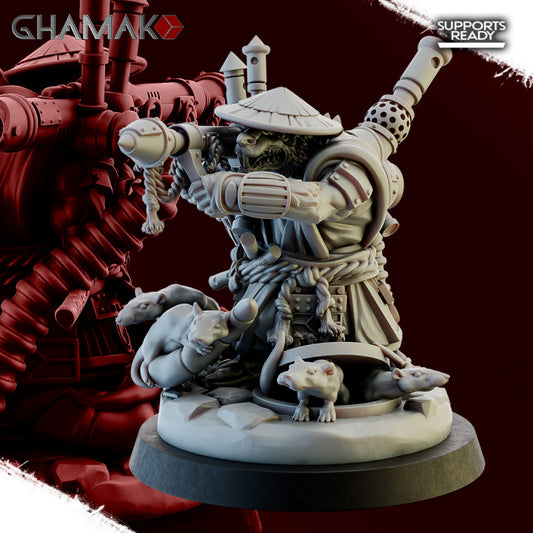 Sohei Warbringer, resin miniature, 28mm heroic scale unpainted resin