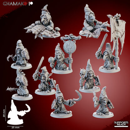 Death Caps (10 Units), resin miniature, 28mm heroic scale unpainted resin
