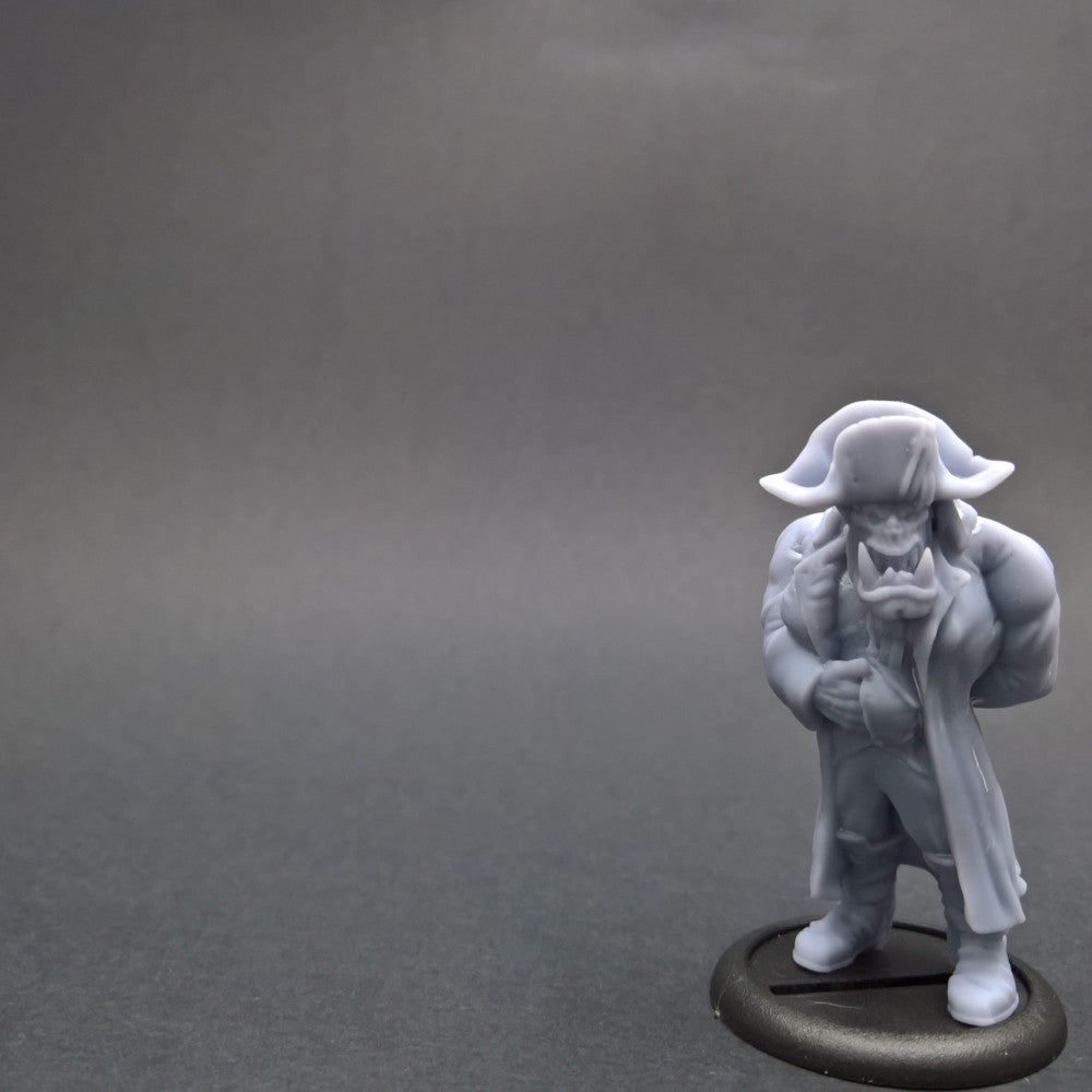 Napoleorc, resin miniature, 28mm heroic scale unpainted resin, view 2