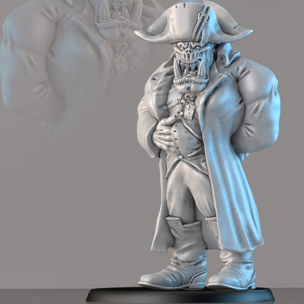 Napoleorc, resin miniature, 28mm heroic scale unpainted resin, view 3
