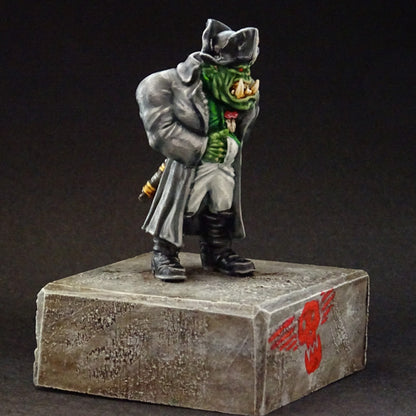 Napoleorc, resin miniature, 28mm heroic scale unpainted resin, view 4