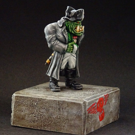 Napoleorc, resin miniature, 28mm heroic scale unpainted resin, view 4