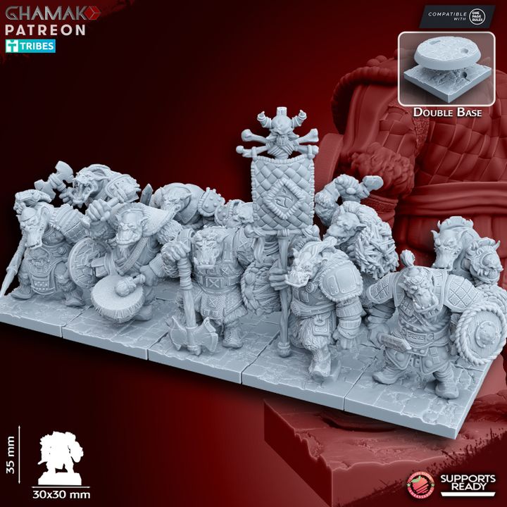 Orc Arbans (10 Units), resin miniature, 28mm heroic scale unpainted resin, view 2