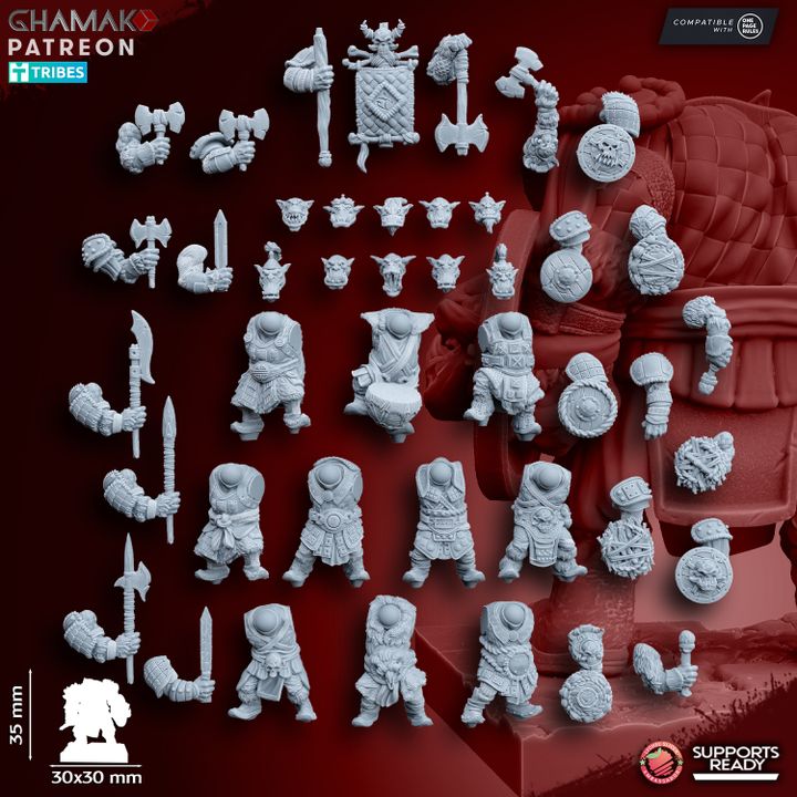 Orc Arbans (10 Units), resin miniature, 28mm heroic scale unpainted resin, view 3