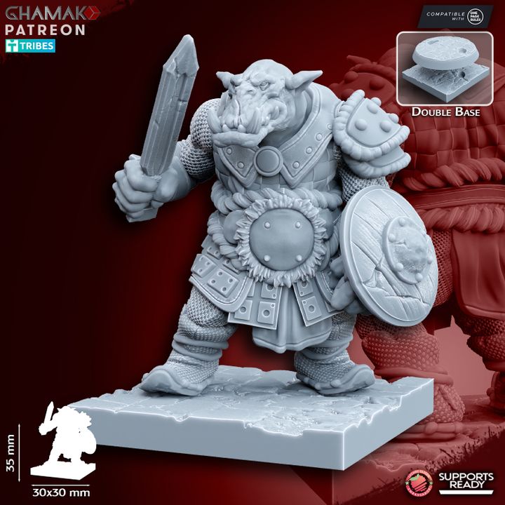 Orc Arbans (10 Units), resin miniature, 28mm heroic scale unpainted resin, view 6