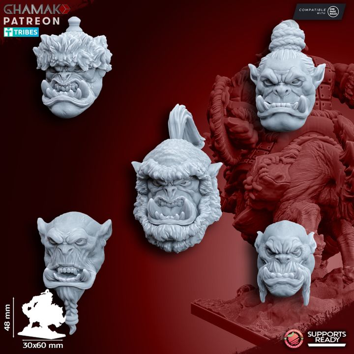 Orcs on Wildboars (5 Units), resin miniature, 28mm heroic scale unpainted resin, view 10