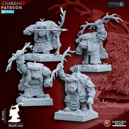 Urrok Arbans with Bow (10 Units), resin miniature, 28mm heroic scale unpainted resin, view 2