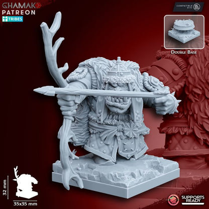 Urrok Arbans with Bow (10 Units), resin miniature, 28mm heroic scale unpainted resin, view 4
