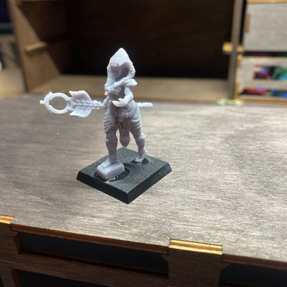 Priestess, resin miniature, 28mm heroic scale unpainted resin, view 2