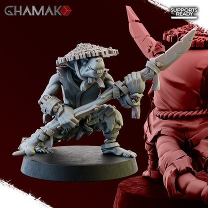 Ashigaru Rats (10 Units), resin miniature, 28mm heroic scale unpainted resin, view 3