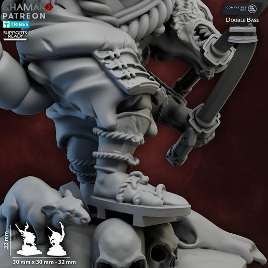 Hattori Ratzo, resin miniature, 28mm heroic scale unpainted resin, view 2