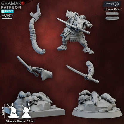 Hattori Ratzo, resin miniature, 28mm heroic scale unpainted resin, view 3