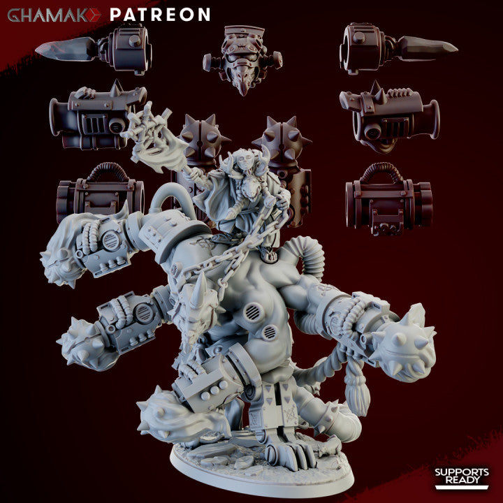 Lord Amaterasu, resin miniature, 28mm heroic scale unpainted resin, view 2