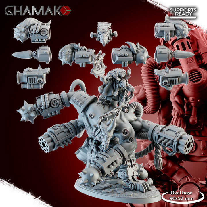 Lord Amaterasu, resin miniature, 28mm heroic scale unpainted resin, view 3