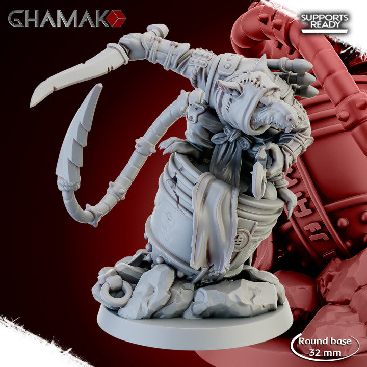 Shogun of Death, resin miniature, 28mm heroic scale unpainted resin