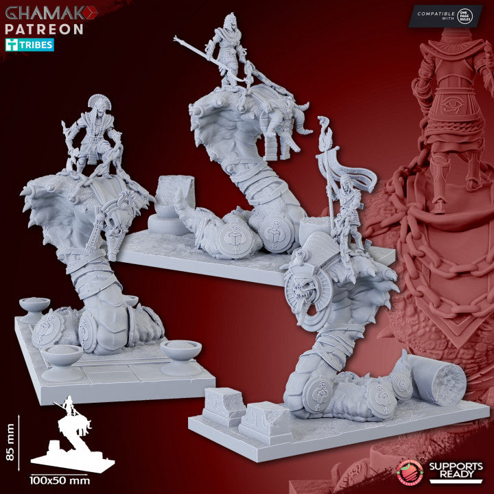 Apophis Knights (3 Units), resin miniature, 28mm heroic scale unpainted resin, view 2