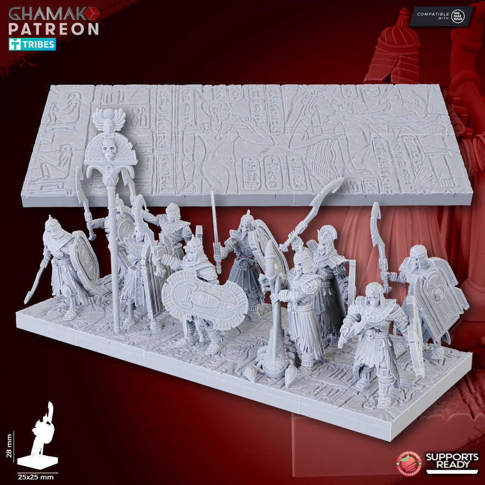 Pyramids Guards (10 Units), resin miniature, 28mm heroic scale unpainted resin, view 2