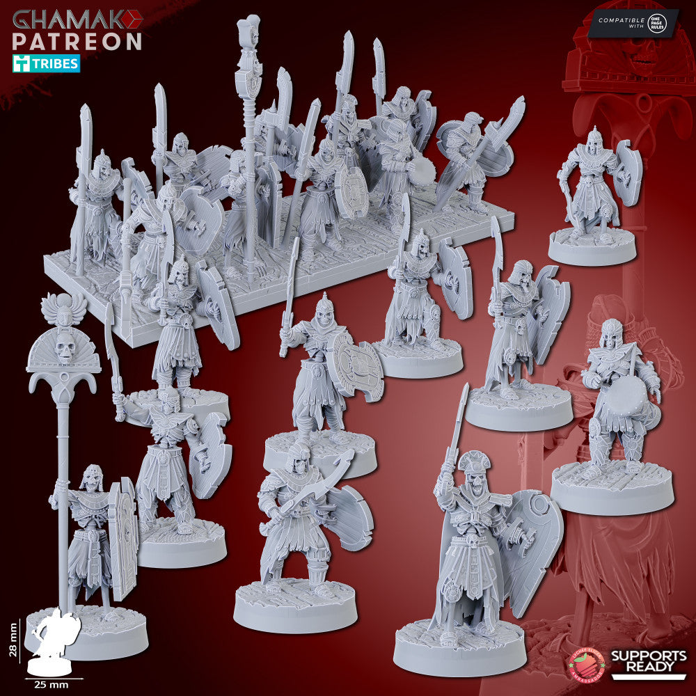 Pyramids Guards (10 Units), resin miniature, 28mm heroic scale unpainted resin, view 3