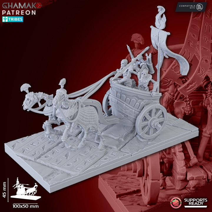 Sand Skeleton Chariots (3 Units), resin miniature, 28mm heroic scale unpainted resin, view 5