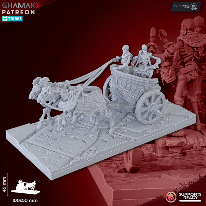 Sand Skeleton Chariots (3 Units), resin miniature, 28mm heroic scale unpainted resin, view 6