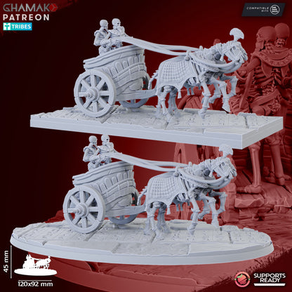 Sand Skeleton Chariots (3 Units), resin miniature, 28mm heroic scale unpainted resin, view 9