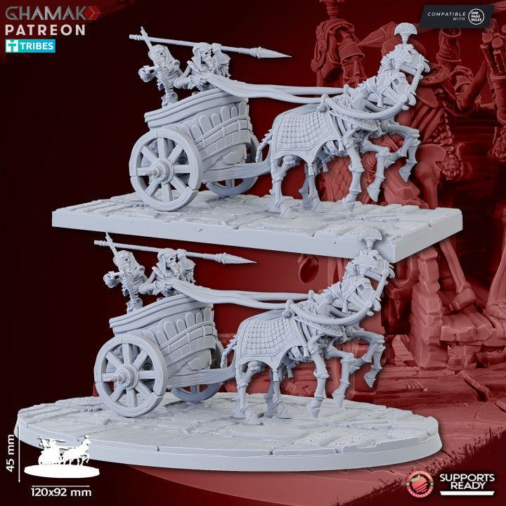 Sand Skeleton Chariots (3 Units), resin miniature, 28mm heroic scale unpainted resin, view 10