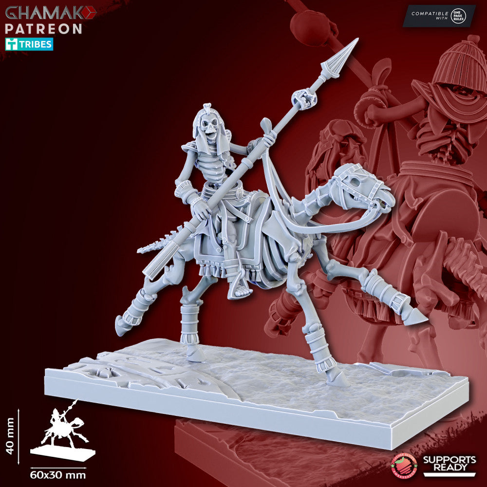Sand Skeleton Horsemen (5 Units), resin miniature, 28mm heroic scale unpainted resin, view 5