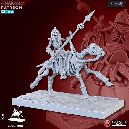 Sand Skeleton Horsemen (5 Units), resin miniature, 28mm heroic scale unpainted resin, view 5