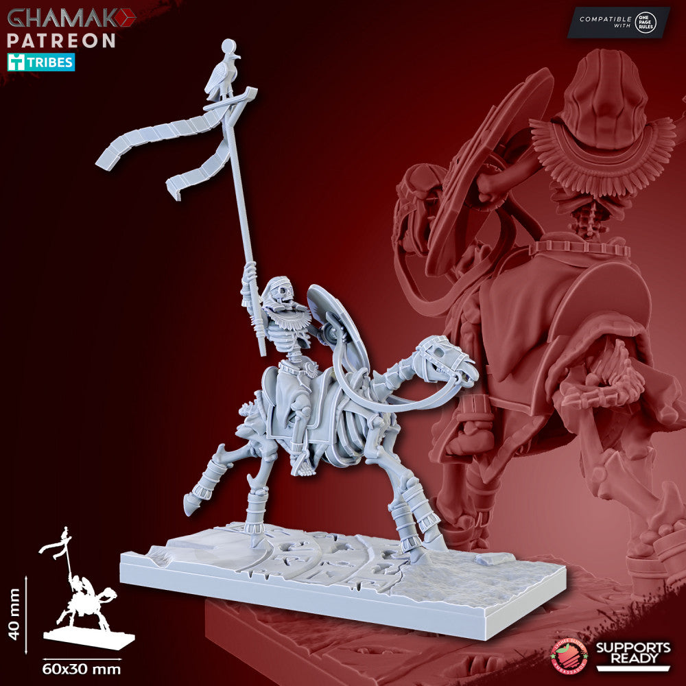 Sand Skeleton Horsemen (5 Units), resin miniature, 28mm heroic scale unpainted resin, view 7