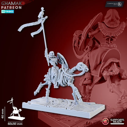 Sand Skeleton Horsemen (5 Units), resin miniature, 28mm heroic scale unpainted resin, view 7