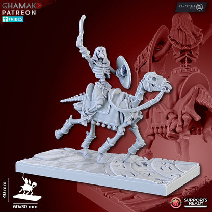 Sand Skeleton Horsemen (5 Units), resin miniature, 28mm heroic scale unpainted resin, view 8