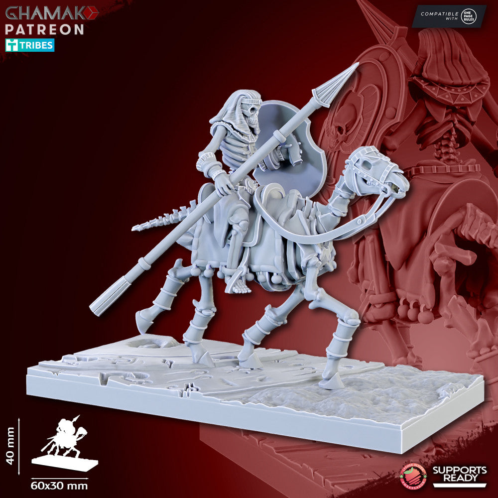 Sand Skeleton Horsemen (5 Units), resin miniature, 28mm heroic scale unpainted resin, view 10