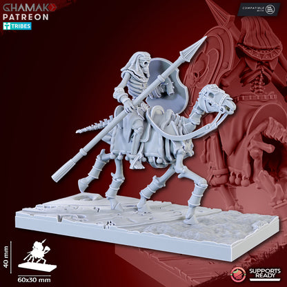 Sand Skeleton Horsemen (5 Units), resin miniature, 28mm heroic scale unpainted resin, view 10