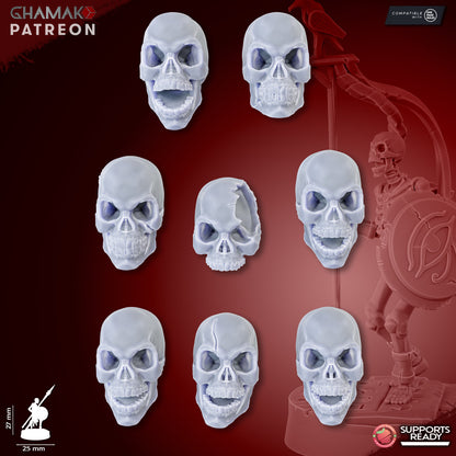 Sand Skeletons (Spearmen) (10 Units), resin miniature, 28mm heroic scale unpainted resin, view 5