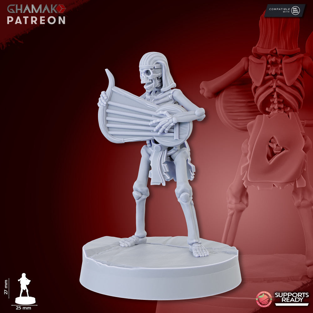 Sand Skeletons (Spearmen) (10 Units), resin miniature, 28mm heroic scale unpainted resin, view 10