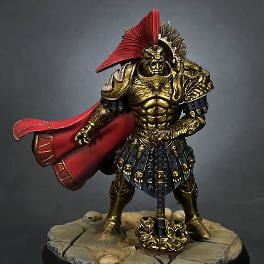 Spartans Leader, resin miniature, 28mm heroic scale unpainted resin, view 2