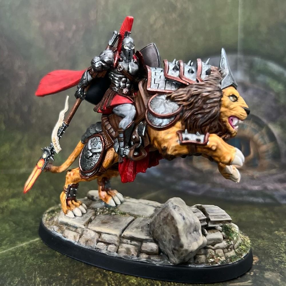 Spartans Lion Cavalry 1, resin miniature, 28mm heroic scale unpainted resin, view 2