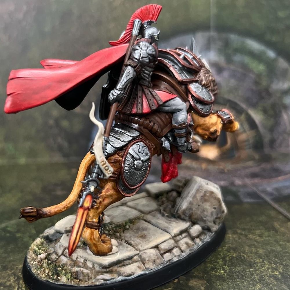 Spartans Lion Cavalry 1, resin miniature, 28mm heroic scale unpainted resin, view 3