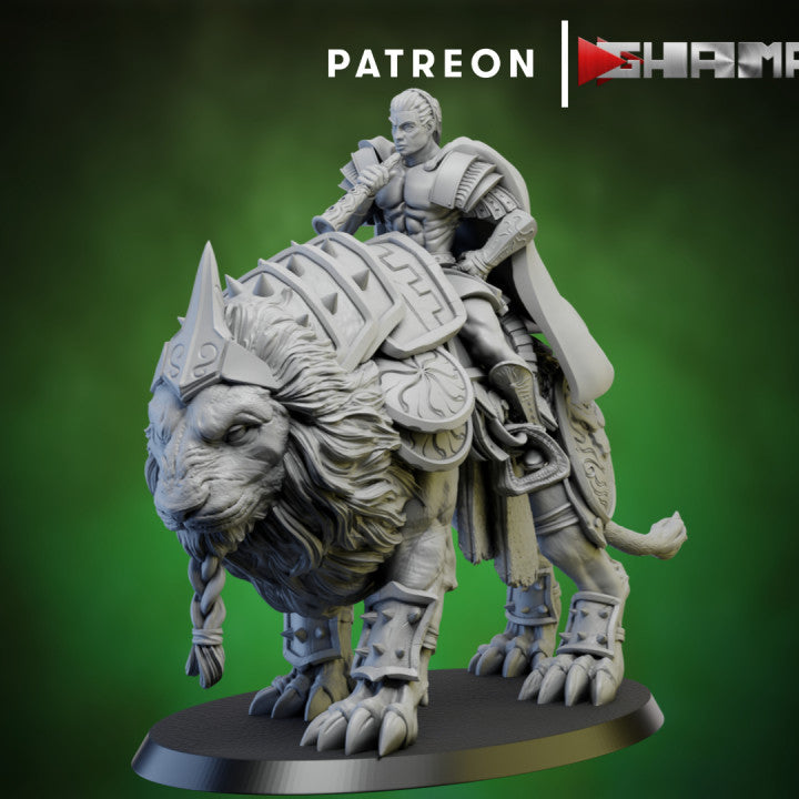 Spartans Lion Cavalry 1, resin miniature, 28mm heroic scale unpainted resin, view 5