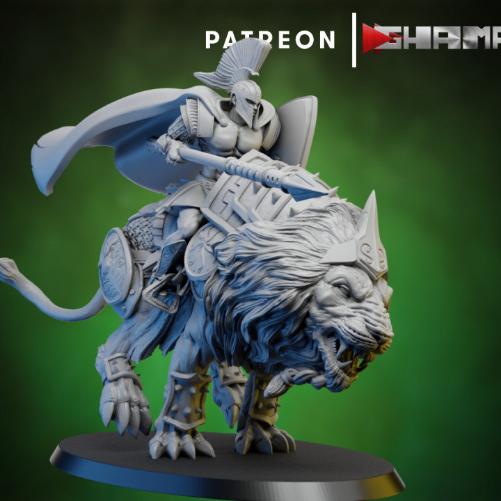 Spartans Lion Cavalry 1, resin miniature, 28mm heroic scale unpainted resin, view 6