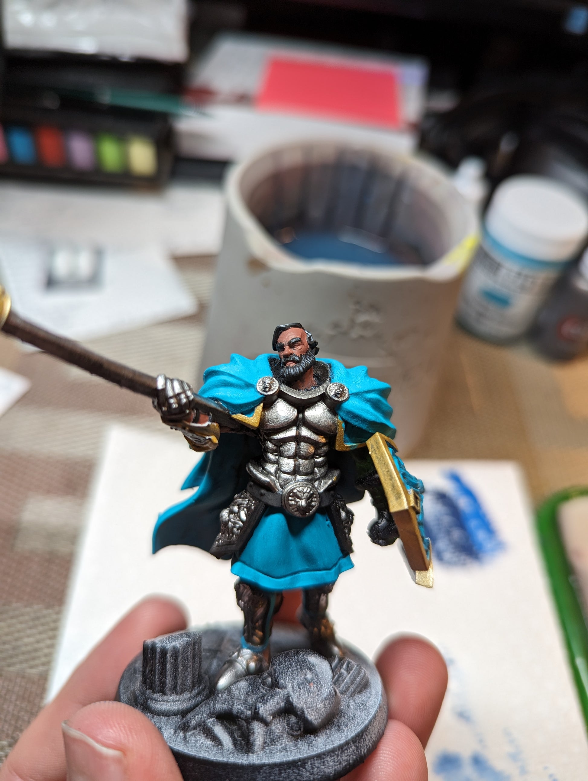 Spartans Spearmen Leader, resin miniature, 28mm heroic scale unpainted resin, view 4