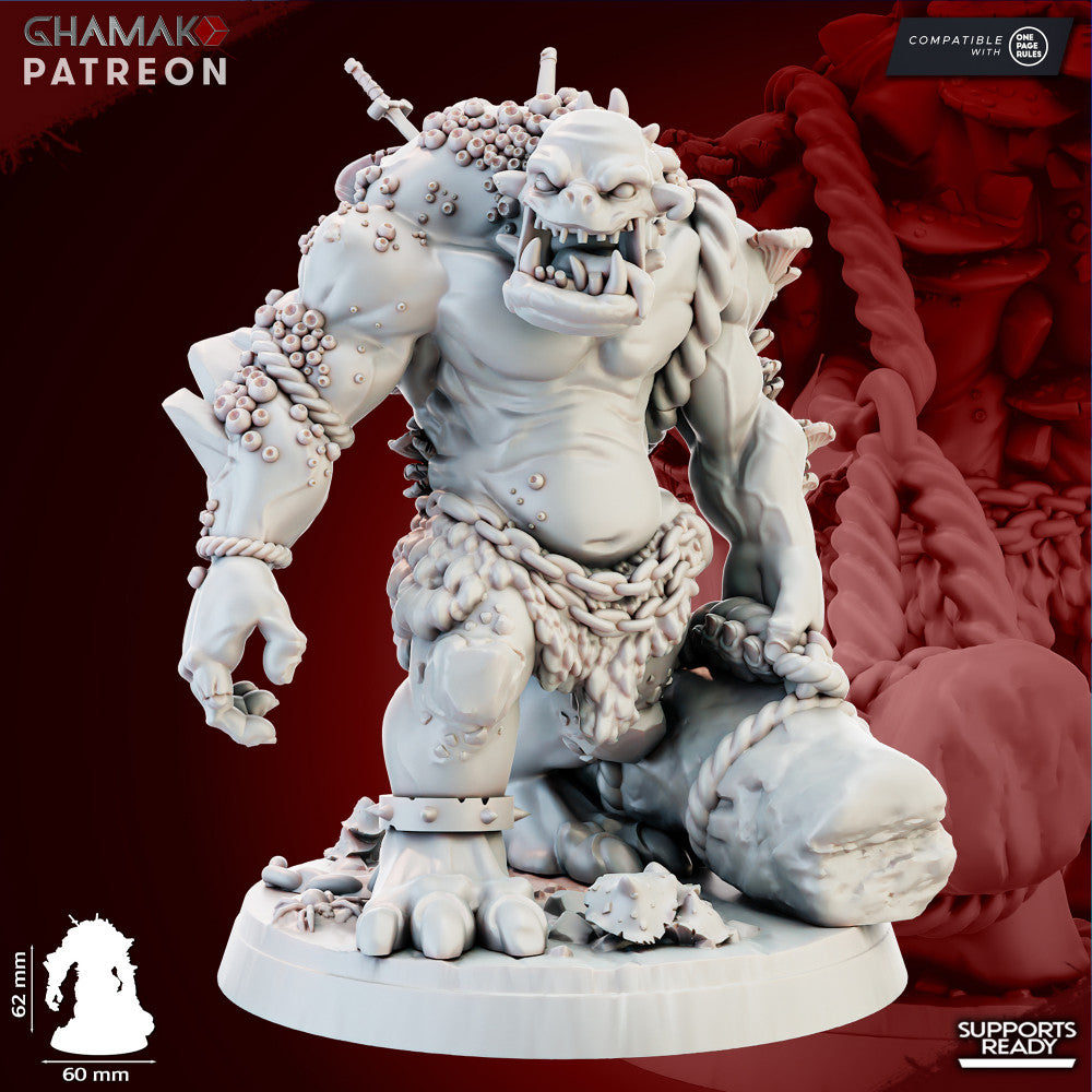 Spores Mushtroll, resin miniature, 28mm heroic scale unpainted resin