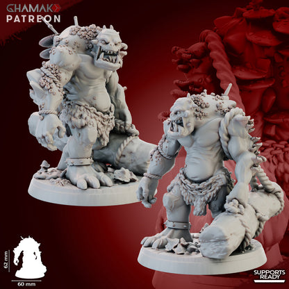Spores Mushtroll, resin miniature, 28mm heroic scale unpainted resin, view 2