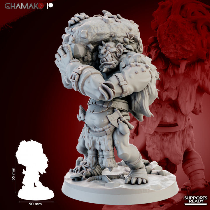 Stone Mushtroll (3 Units), resin miniature, 28mm heroic scale unpainted resin, view 3