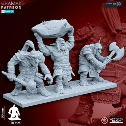 Trolls (3 Units), resin miniature, 28mm heroic scale unpainted resin, view 2